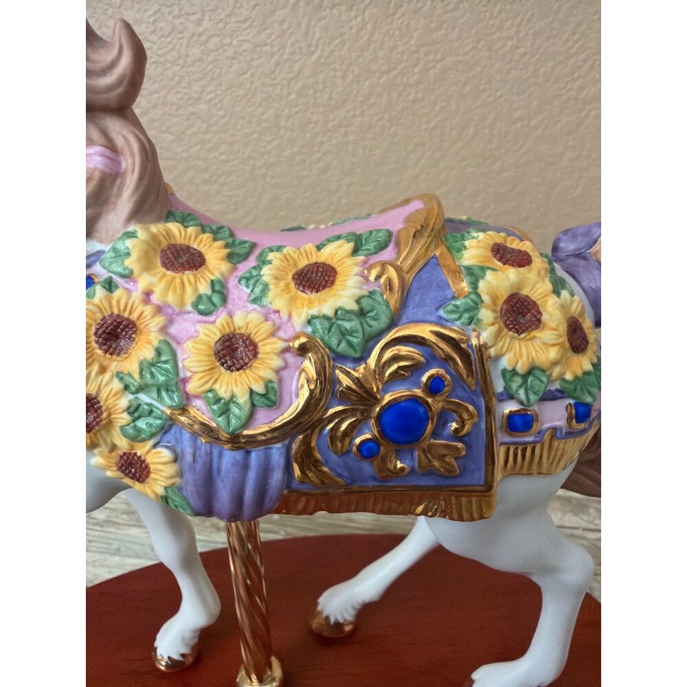 Lenox 2010 Sapphires and Sunflowers Ltd Ed Carousel Horse - No Box or COA - Picture 11 of 15